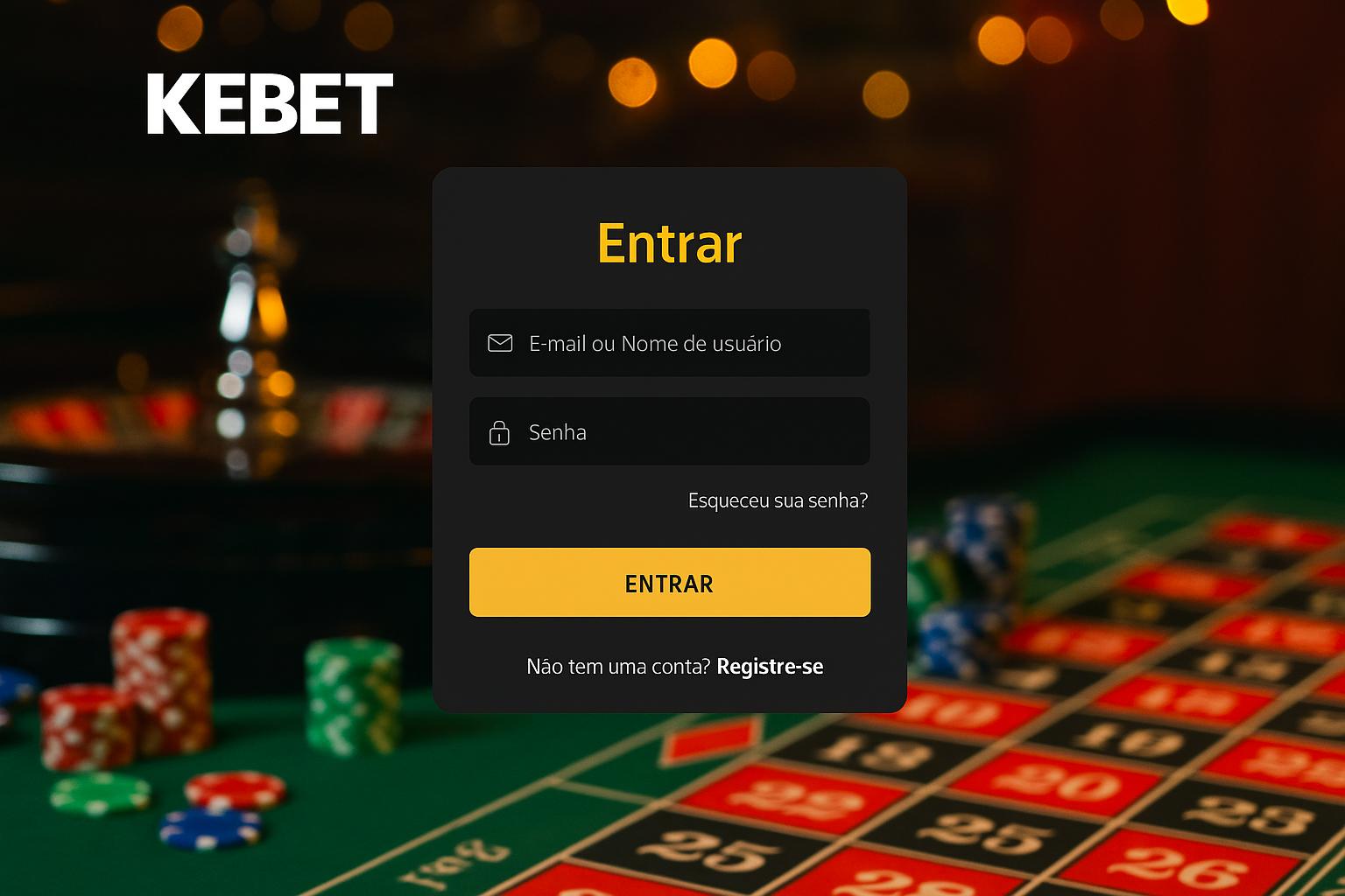 Criar uma nova Conta no plataforma KEBET  